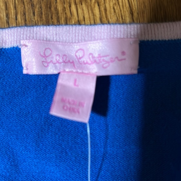 Lilly Pulitzer Adelaide Sweater in Brewster Blue Good Reef Stripe Size Large NWT - Picture 5 of 7